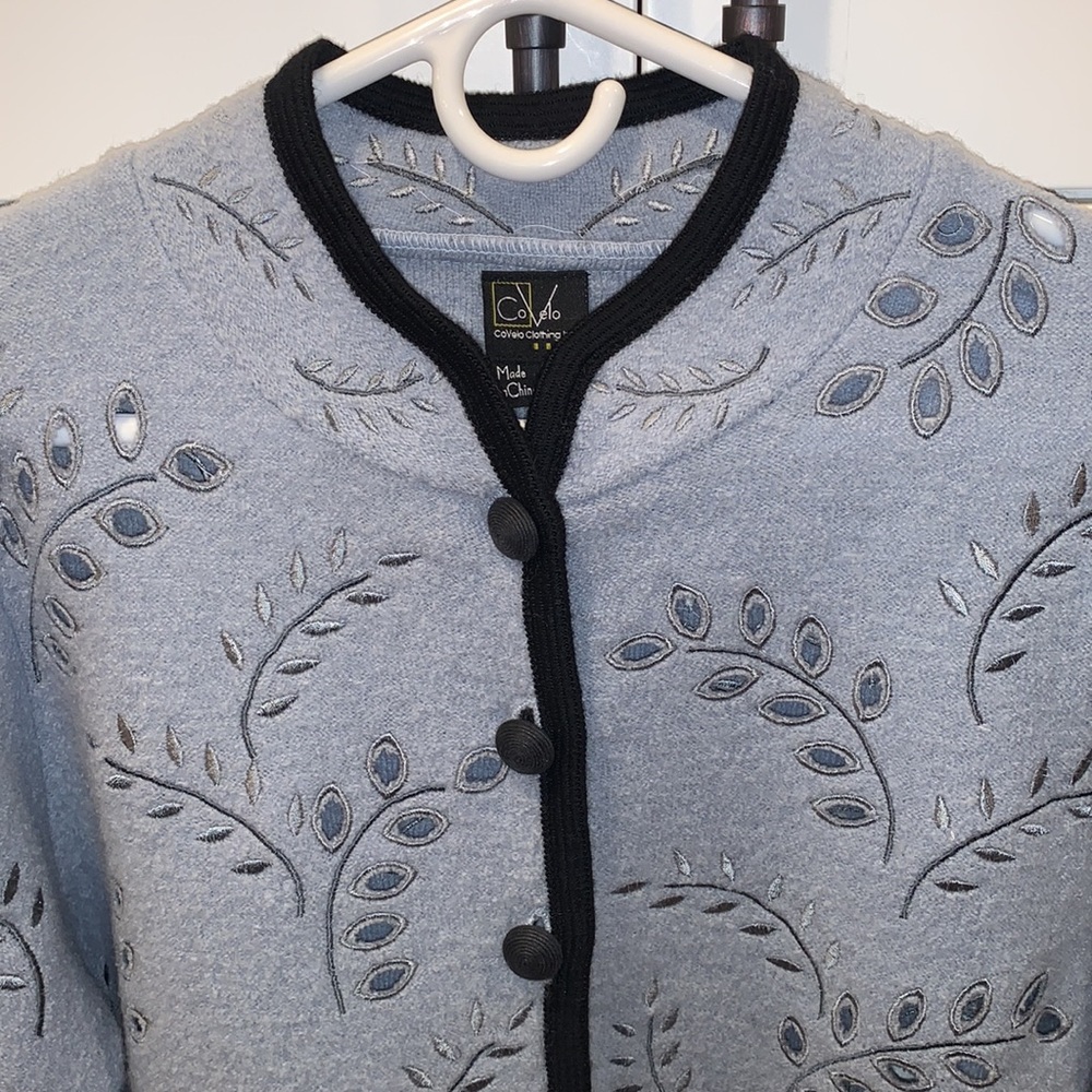 CoVelo Boiled Wool Button Front Sweater Jacket M Medium